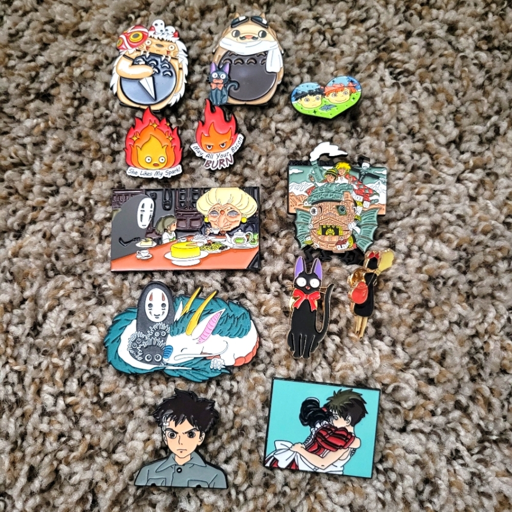 Studio ghibli anime pins (Howl's Moving Castle, ponyo, spirited away)